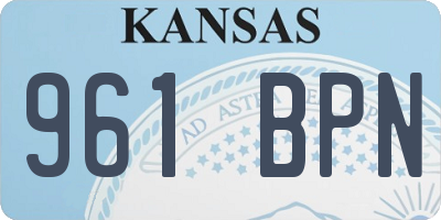 KS license plate 961BPN