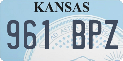 KS license plate 961BPZ