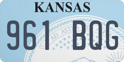 KS license plate 961BQG