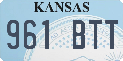 KS license plate 961BTT