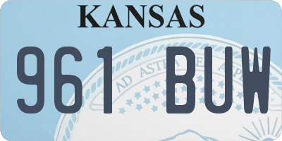 KS license plate 961BUW