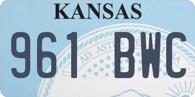 KS license plate 961BWC