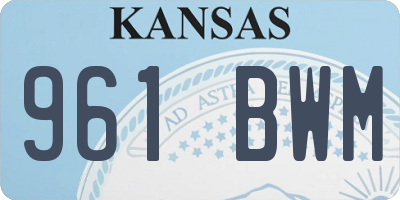KS license plate 961BWM