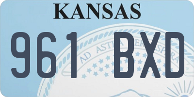 KS license plate 961BXD