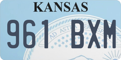 KS license plate 961BXM