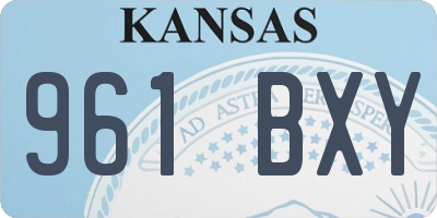 KS license plate 961BXY