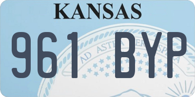 KS license plate 961BYP