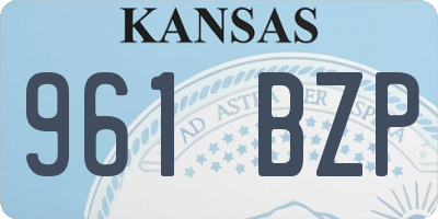 KS license plate 961BZP