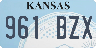 KS license plate 961BZX