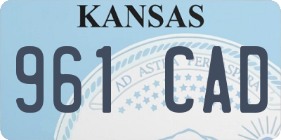 KS license plate 961CAD