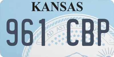 KS license plate 961CBP