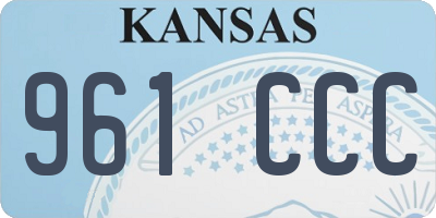 KS license plate 961CCC