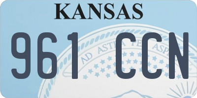 KS license plate 961CCN