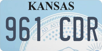 KS license plate 961CDR