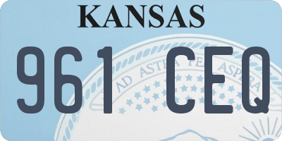 KS license plate 961CEQ