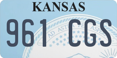 KS license plate 961CGS