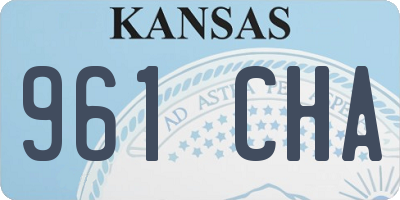 KS license plate 961CHA