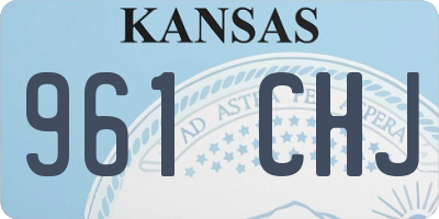KS license plate 961CHJ