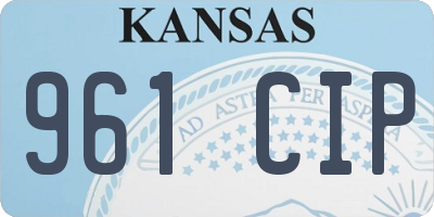 KS license plate 961CIP