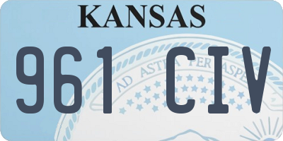 KS license plate 961CIV