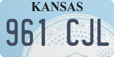 KS license plate 961CJL