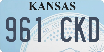 KS license plate 961CKD