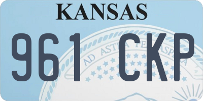 KS license plate 961CKP