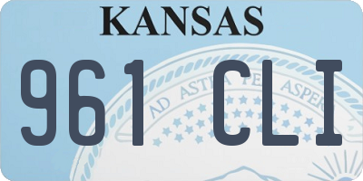 KS license plate 961CLI