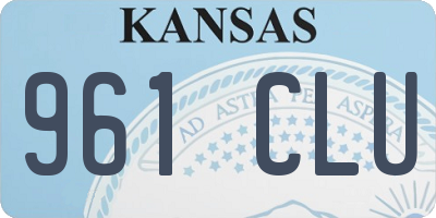KS license plate 961CLU