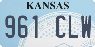KS license plate 961CLW