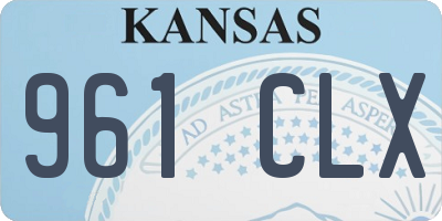KS license plate 961CLX