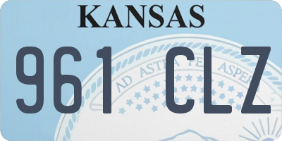 KS license plate 961CLZ