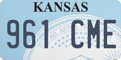 KS license plate 961CME