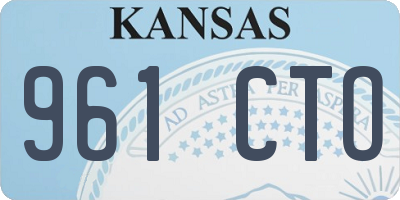 KS license plate 961CTO