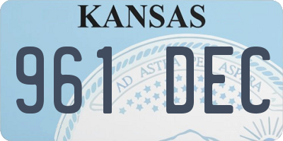 KS license plate 961DEC