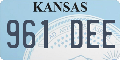 KS license plate 961DEE