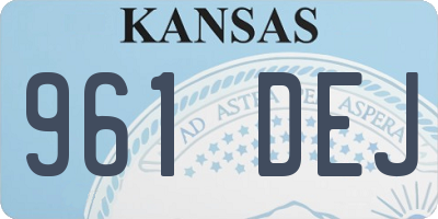 KS license plate 961DEJ