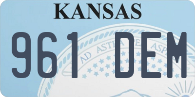 KS license plate 961DEM