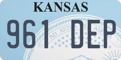 KS license plate 961DEP