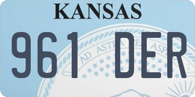 KS license plate 961DER