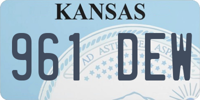 KS license plate 961DEW