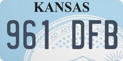 KS license plate 961DFB
