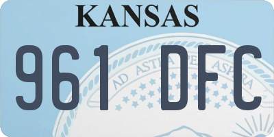 KS license plate 961DFC