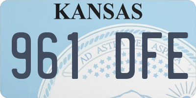 KS license plate 961DFE