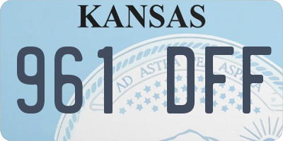 KS license plate 961DFF