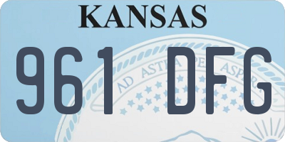 KS license plate 961DFG