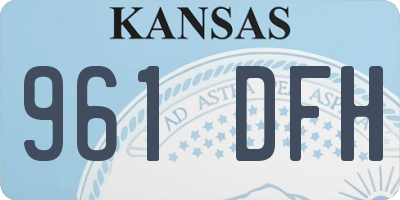 KS license plate 961DFH