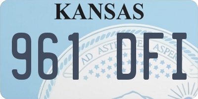 KS license plate 961DFI