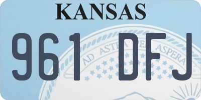 KS license plate 961DFJ