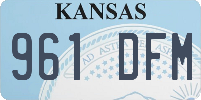 KS license plate 961DFM